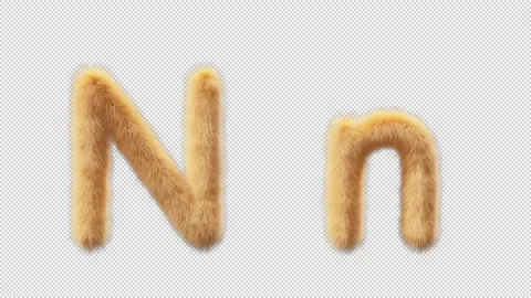 3D animation of a uppercase and lowercase Chick woolen letter N Stock Footage 270080073