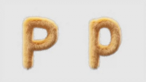 3D animation of a uppercase and lowercase Chick woolen letter P Video stock 270080153