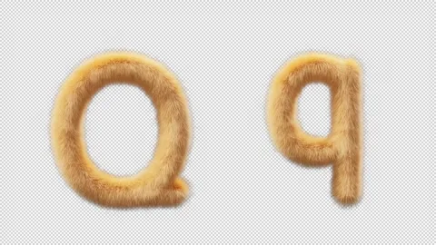 3D animation of a uppercase and lowercase Chick woolen letter Q Stock Footage 270080285