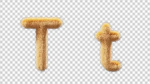3D animation of a uppercase and lowercase Chick woolen letter T 스톡 동영상 270080354