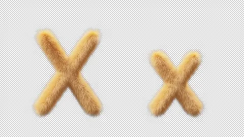 3D animation of a uppercase and lowercase Chick woolen letter X Stock Footage 270080490
