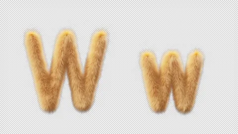 3D animation of a uppercase and lowercase Chick woolen letter W Video stock 270080493