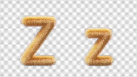 3D animation of a uppercase and lowercase Chick woolen letter Z Stock Footage 270080515