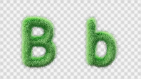 3D animation of a uppercase and lowercase grassy letter B Stock Footage 270533349