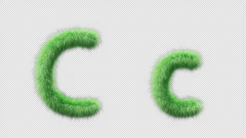 3D animation of a uppercase and lowercase grassy letter C Stock Footage 270533635