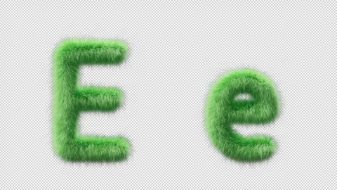 3D animation of a uppercase and lowercase grassy letter E Stock Footage 270534125