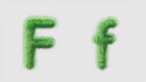 3D animation of a uppercase and lowercase grassy letter F Stock Footage 270534292