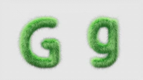 3D animation of a uppercase and lowercase grassy letter G Video stock 270534554