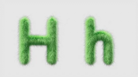 3D animation of a uppercase and lowercase grassy letter H Stock Footage 270534861