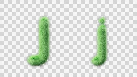 3D animation of a uppercase and lowercase grassy letter J Stock Footage 270535188