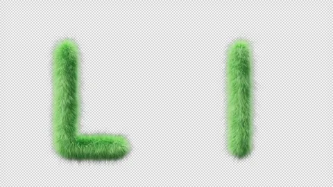 3D animation of a uppercase and lowercase grassy letter L Stock Footage 270535638