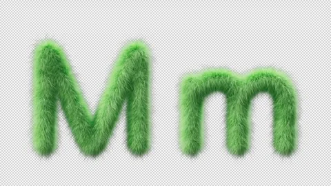 3D animation of a uppercase and lowercase grassy letter M 스톡 동영상 270535948