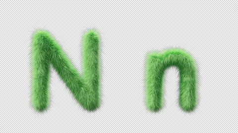 3D animation of a uppercase and lowercase grassy letter N Stock Footage 270536323