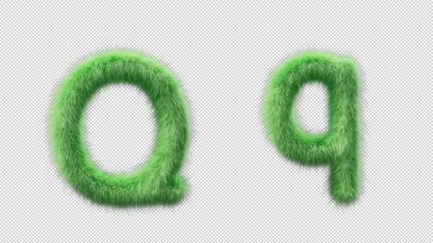 3D animation of a uppercase and lowercase grassy letter Q Stock Footage 270537163