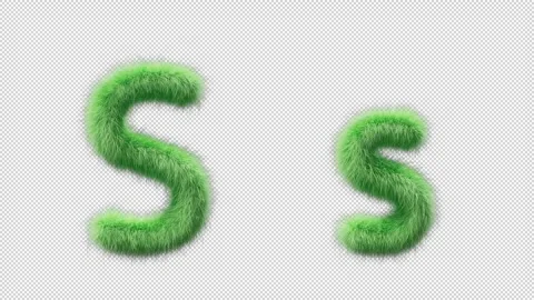 3D animation of a uppercase and lowercase grassy letter S 스톡 동영상 270537525