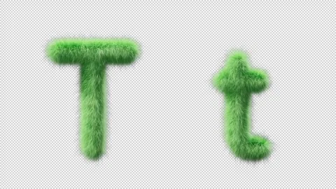 3D animation of a uppercase and lowercase grassy letter T 스톡 동영상 270537952
