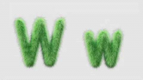 3D animation of a uppercase and lowercase grassy letter W Stock Footage 270538665