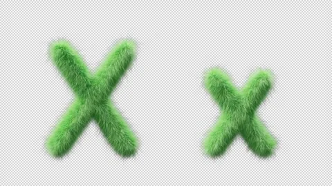 3D animation of a uppercase and lowercase grassy letter X 스톡 동영상 270538824