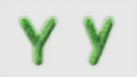 3D animation of a uppercase and lowercase grassy letter Y 스톡 동영상 270538988