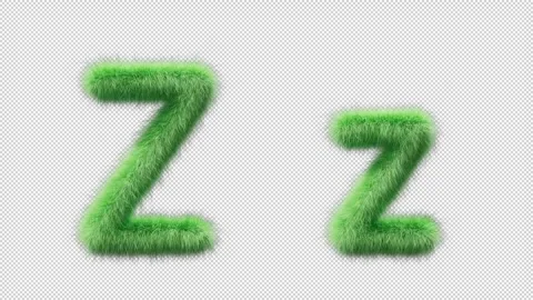 3D animation of a uppercase and lowercase grassy letter Z Stock Footage 270539243