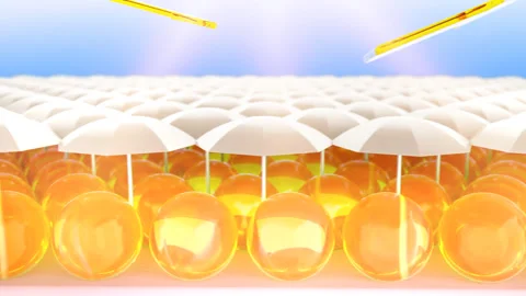 3D Animation, Uv Ray Protection for Sensitive Skin with Sunscreen Lotion 動画素材 164459132