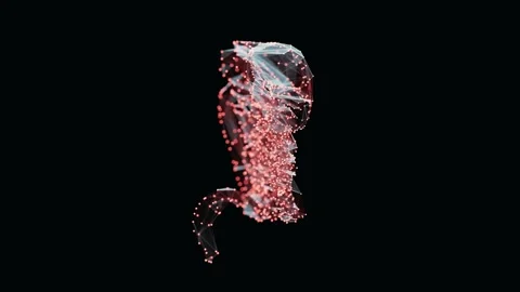 3d animation of a vibrant, low-poly digestive system turn-table over dark 스톡 동영상 316201226
