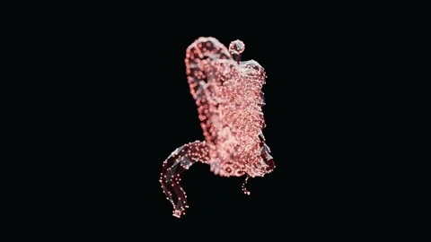 3d animation of a vibrant, low-poly intestine turn-table over dark background Stockbeeldmateriaal 316201259