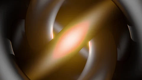 3D animation video of a rotating liquid glass torus with fluid twists. Stock Footage 335098027