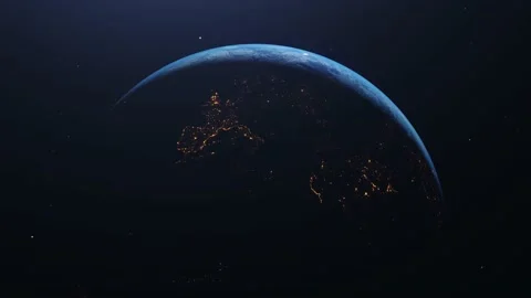 3D animation of a view from space to the planet Earth. Rotation of the planet Vídeos de archivo 164327137