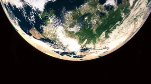 3D animation of a view from space to the planet Earth. Rotation of the planet Stock Footage 271627096
