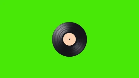 3d animation of vintage retro record isolated on green background Stock Footage 287341604