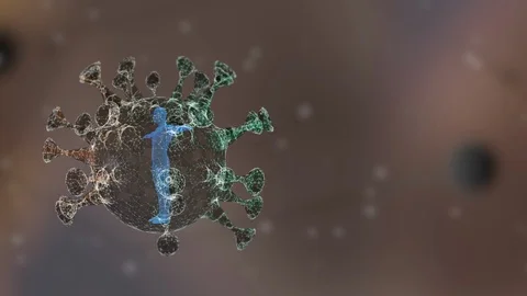 3D animation of virus attacks dna rotating over black bckground. Stock Footage 127043999