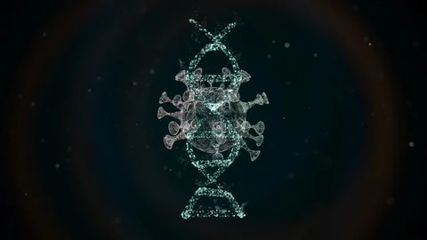3D animation of virus attacks dna rotating over black bckground. Stock Footage 127054835