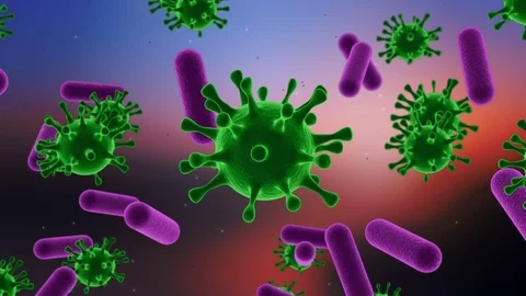 3D animation virus &amp; bacteria Stock Footage 75341079