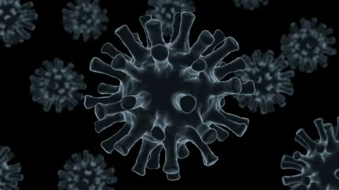 3D Animation of Virus Cells Floating on Black Background. Infectious Disease Vir 스톡 동영상 329557514