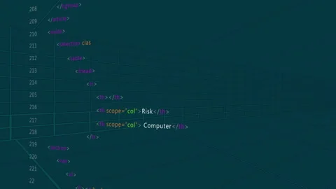 3D animation visualizing HTML table structure with rows and columns Stock Footage 303647781