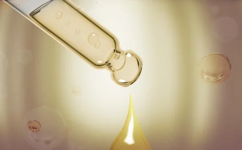 3D animation. Vitamins C, B3, E floating in water droplets. Including serum. 動画素材 276596891