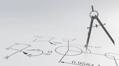 A 3d animation of VSEPR theory and spinning drawing compass Stock Footage 310177547