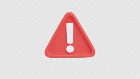 3D animation of  warning alert triangle icon symbol Stock Footage 328065741