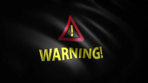 3D Animation of Warning Flag Waving Stock Footage 243577191