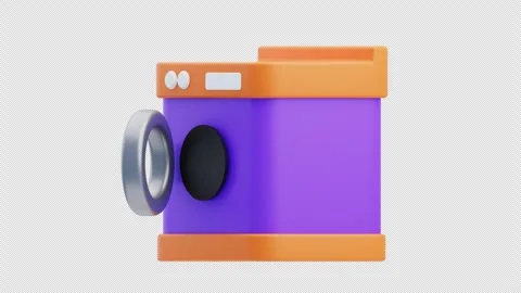 3D Animation of Washing Machine Stock Footage 296464336