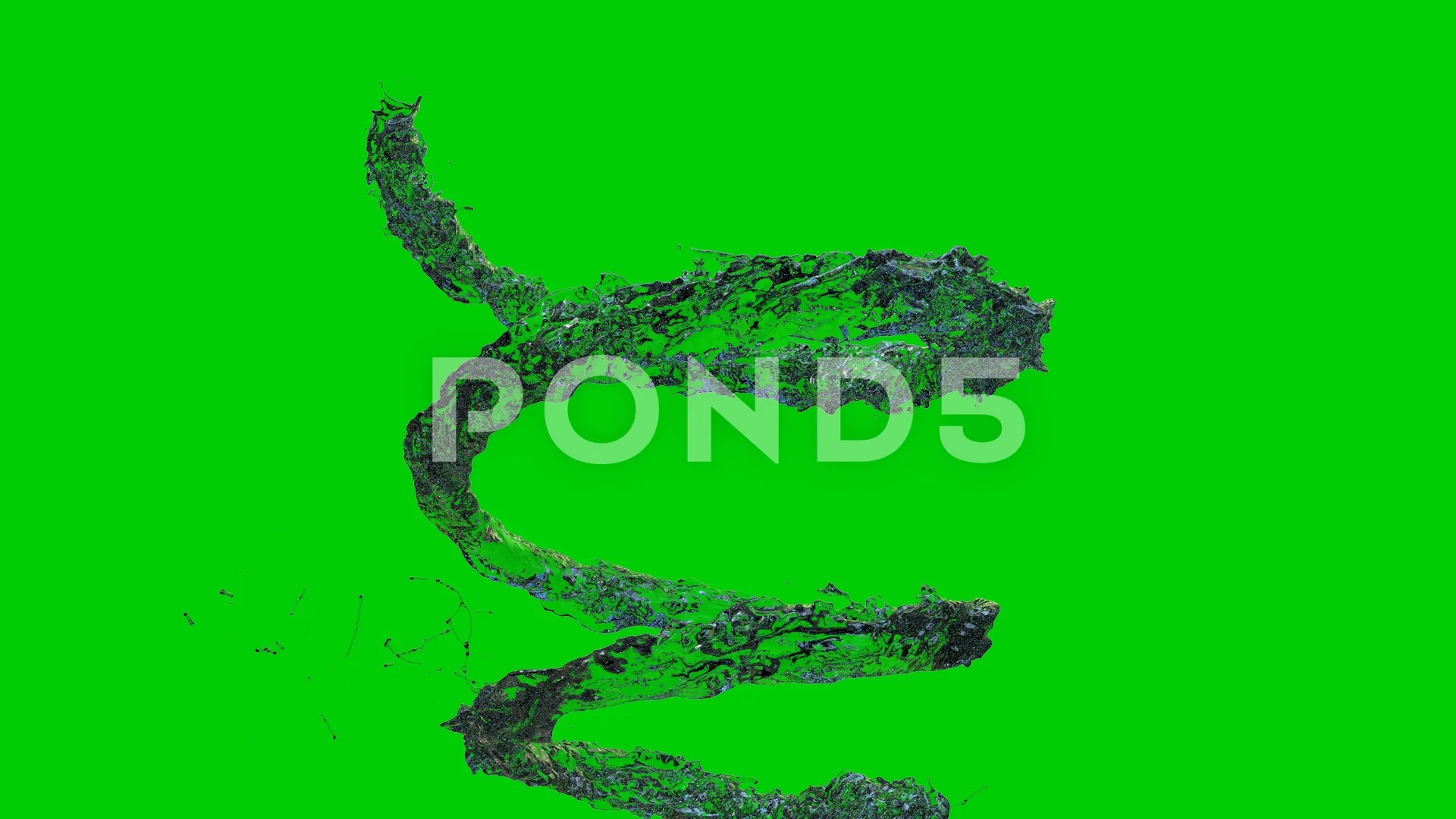 3D Animation of Water Flow Green Screen