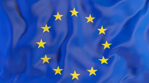 3d animation of the waving Flag of EU Video stock 123507078