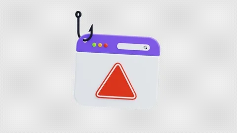 3D animation of web phishing warning Stock Footage 340457901