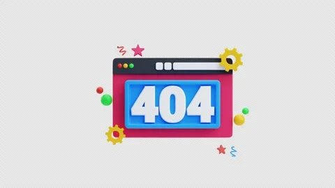 3d animation of website error 404 page Stock Footage 325425315