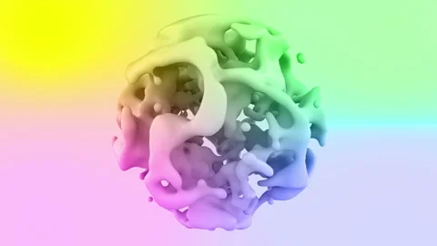 3d animation of weightless liquid or structural cream. Perfect futuristic trendy Stock Footage 119567742