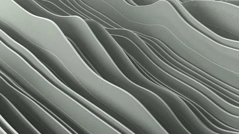 3d animation of white abstract stripes pattern of moving rippling lines Stock Footage 133814931