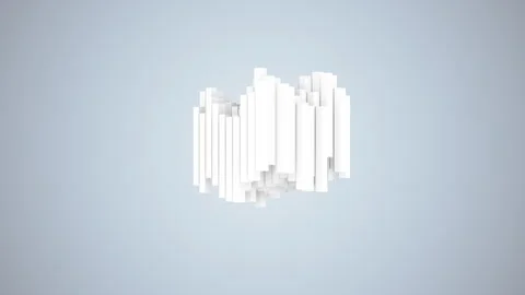 3D animation of white blocks waving. Ramp gray background. Stock Footage 276495486