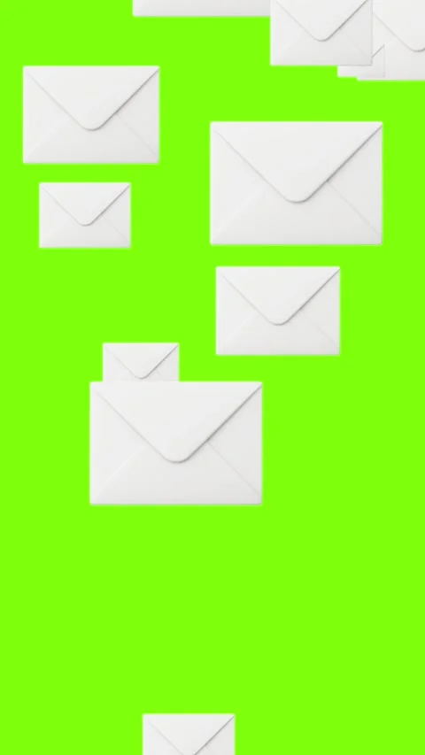 3D animation of white envelopes falling from top to bottom and spinning 스톡 동영상 317312399