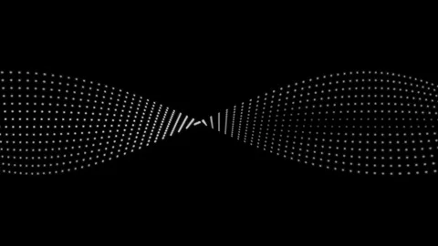 3D animation of white lines forming an abstract waveform tunnel on black bac Stock Footage 316535577